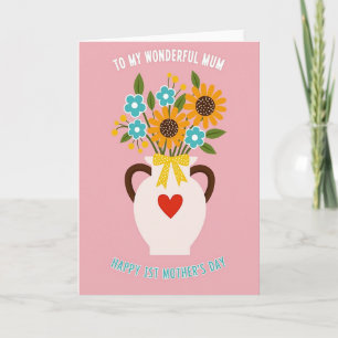 Carte avec bouquet de ruban à pois