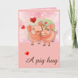 Carte avec des porcs d'amour
