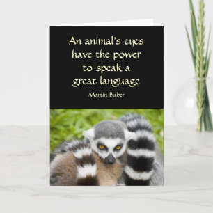 Carte avec devis - Cute Lemur Stripey Tail
