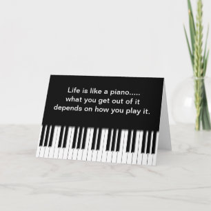 Carte avec la citation - le piano verrouille le