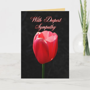 Carte Avec la plus profonde sympathie Tulipe rouge