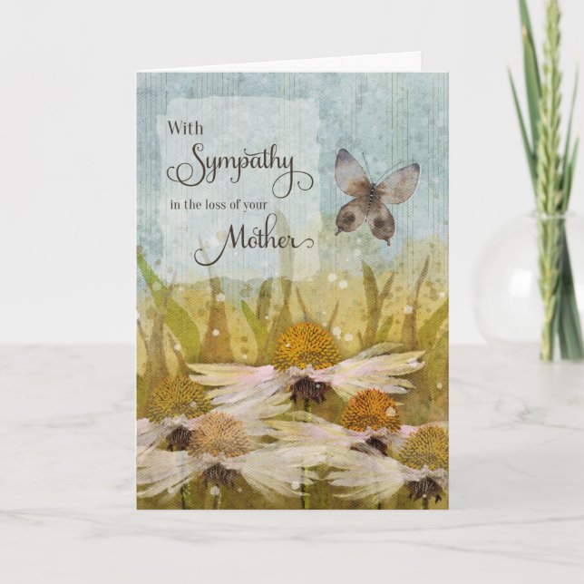 Carte Avec la Sympathie de la perte de mère Fleurs Messy (Devant)