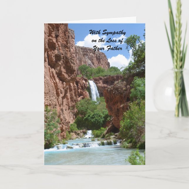 Carte Avec la sympathie de la perte du père cascade fala (Devant)