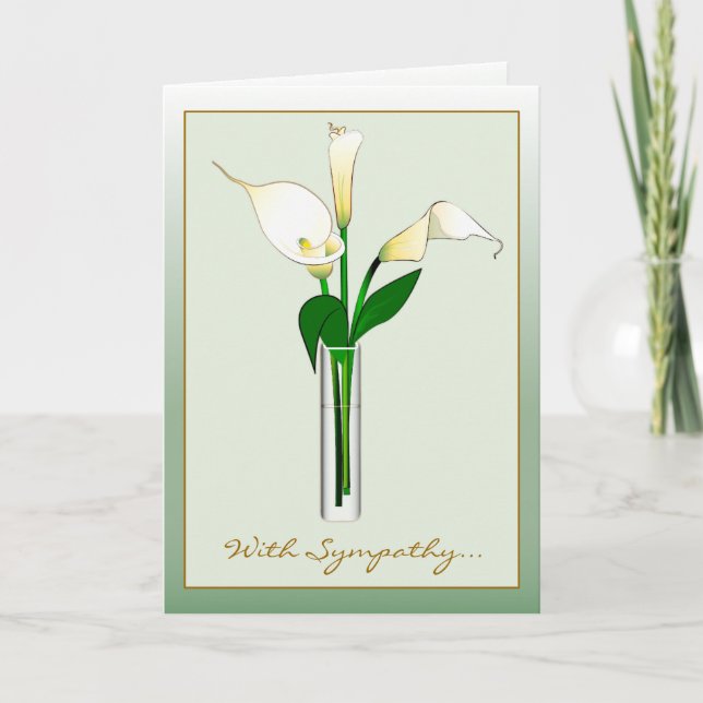 Carte Avec la sympathie de nous : Zantedeschias (Devant)