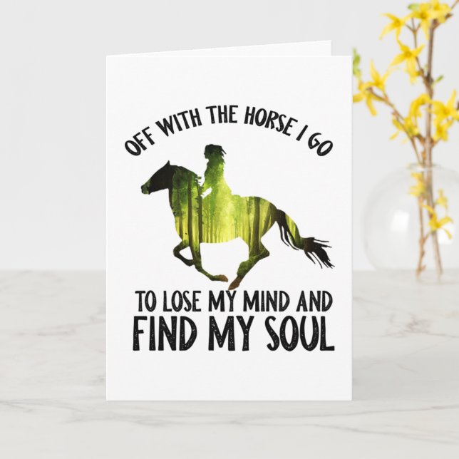 Carte Avec Le Cheval Je Vais Perdre Ma Forêt D'Esprit (Fleur jaune)
