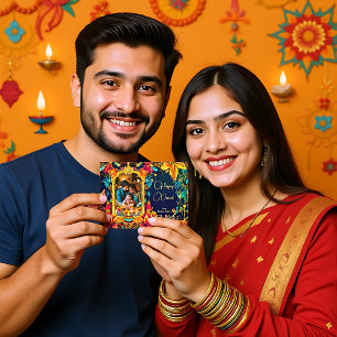 Carte Avec Photo Diwali Minuit Glow