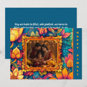 Carte Avec photo et texte personnalisé Happy Diwali