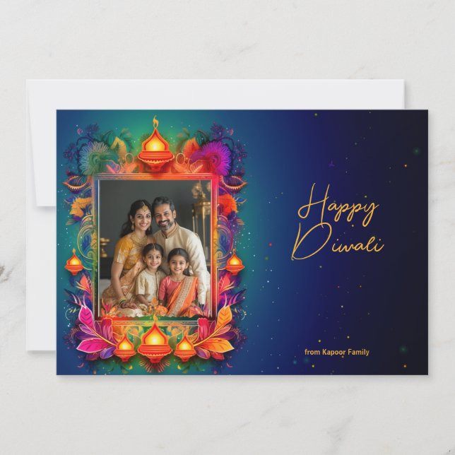 Carte Avec Photo, texte personnalisé Radiant Diwali Wive (Devant)
