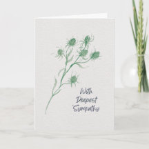 Avec Profonde Sympathie – Aquarelle Chardon Vert