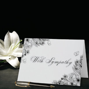 Carte Avec Sympathie Accent Floral Minimal