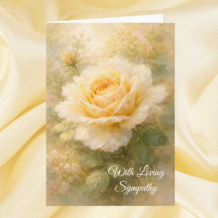 Carte Avec sympathie aimante Rose jaune Prière chrétienn
