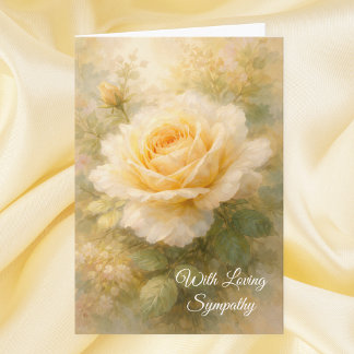 Carte Avec sympathie aimante Rose jaune Prière chrétienn