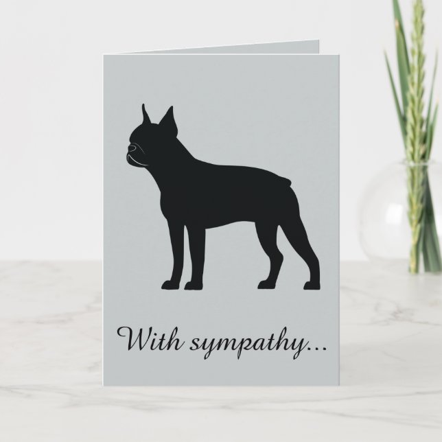 Carte Avec sympathie : Perte de votre Boston Terrier (Devant)