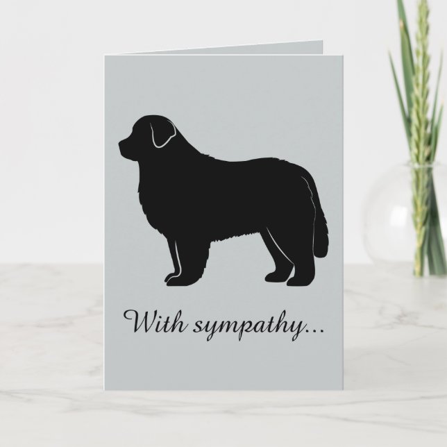 Carte Avec sympathie : perte d'un Terre-Neuve (Devant)