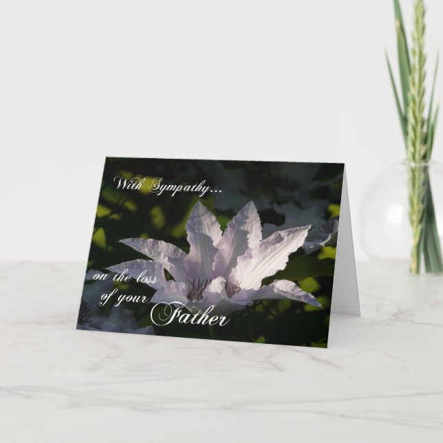 Carte Avec sympathie sur la perte de père-fleur+Ecriture (Devant)