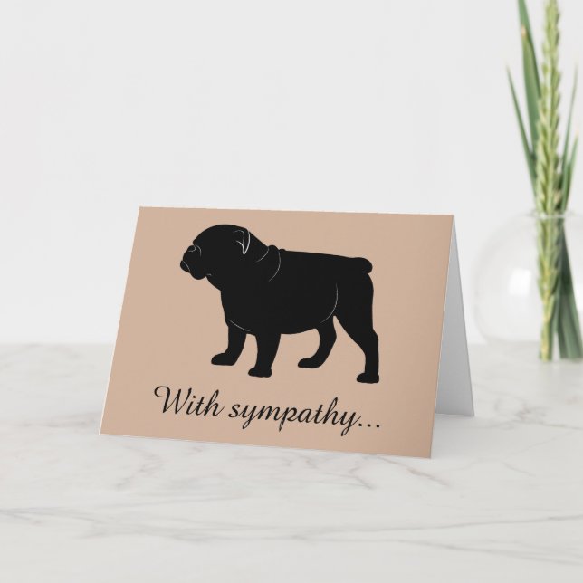 Carte Avec Sympathy Bulldog (Devant)