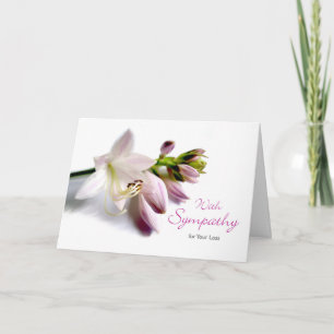 Carte Avec Sympathy Hosta Plante fleurit dans le jardin