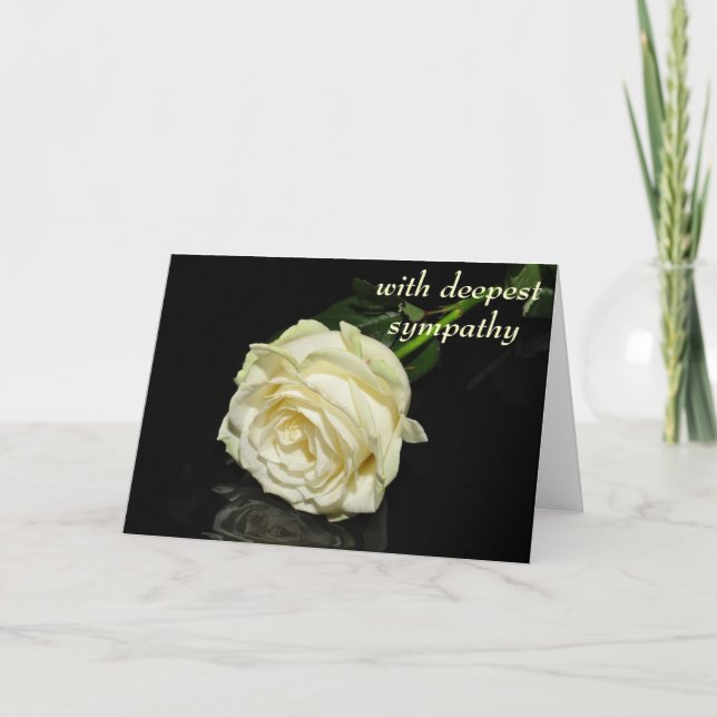 Carte Avec un Rose de crème Sympathie profonde (Devant)