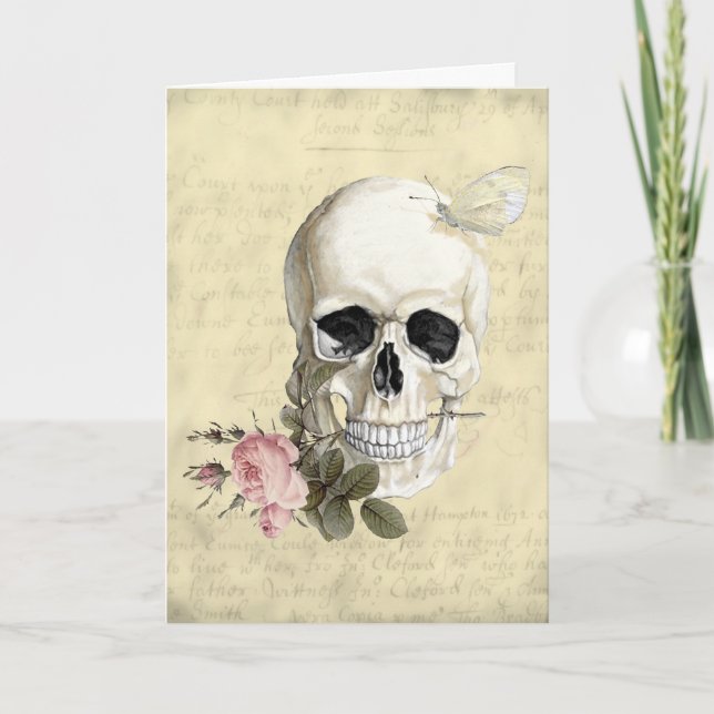 Carte Avec un rose entre mes dents (Devant)