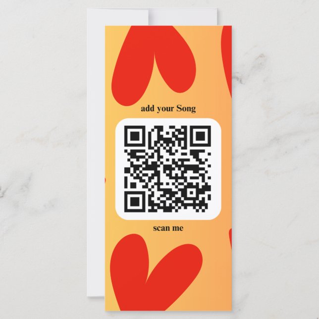 Carte Avec une chanson personnelle par code QR (Devant)