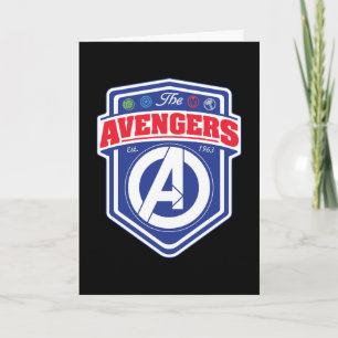 Carte Avengers Badge Rétro du Bouclier des Avengers