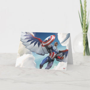 Carte Avengers   Captain America Sam Wilson en vol