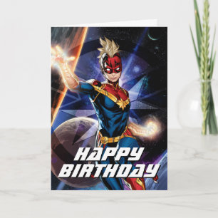 Carte Avengers   Captain Marvel volant dans l'espace