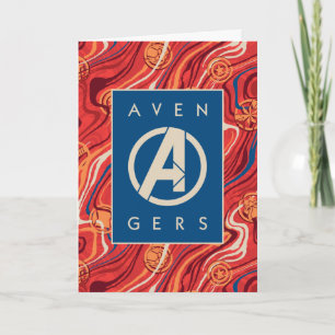 Carte Avengers Logo Avengers Peint en Marbre Rouge