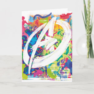Carte Avengers Logo Silhouette Graffiti Coloré