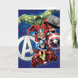 Carte Avengers   Pile technologique de groupe et logo