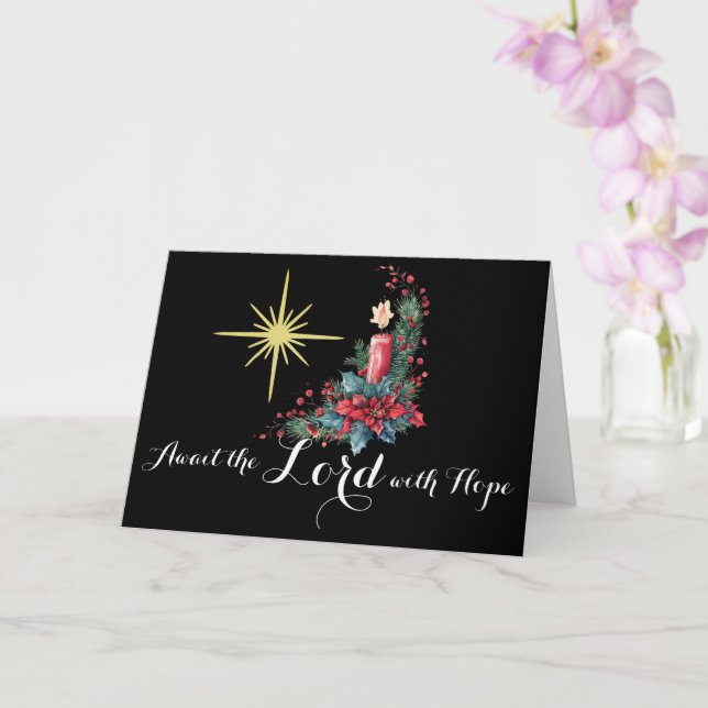 Carte Avent Await the Lord with Hope Christmas Star (Orchidée)