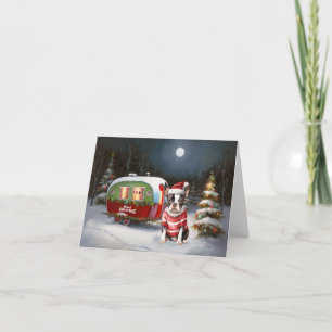 Carte Aventure de Noël de la caravane des Boston Terrier