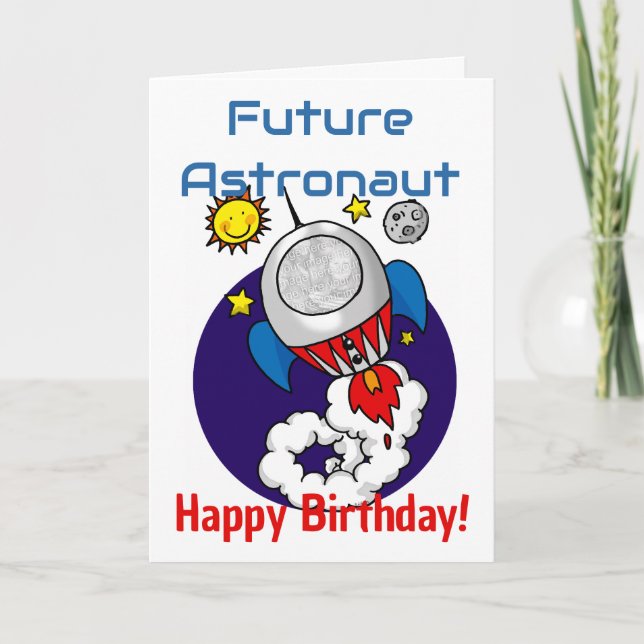 Carte Aventure spatiale d'anniversaire d'astronaute futu (Devant)