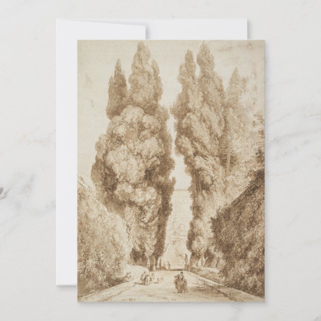 Carte Avenue Cypress à Villa d Este Tivoli par Fragonard (Devant)