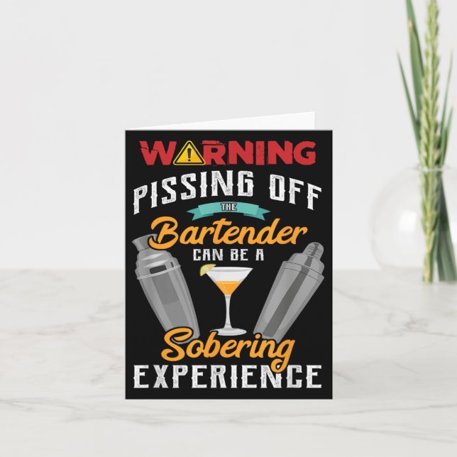 Carte Avertissement Dans Le Bartender Funny Sarcastic Ba (Devant)