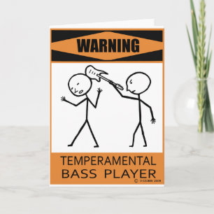 Carte Avertissement Joueur de basse temporaire