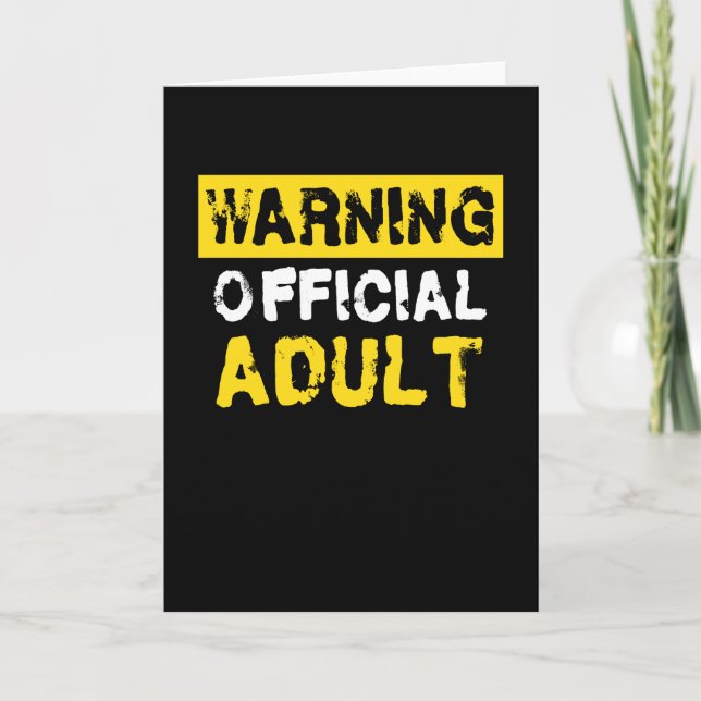 Carte Avertissement Officiel Adulte 18e anniversaire (Devant)