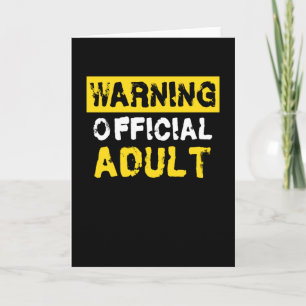Carte Avertissement Officiel Adulte 18e anniversaire