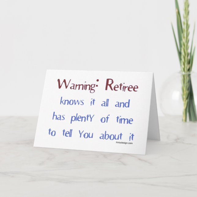 Carte Avertissement : Retraité (Devant)