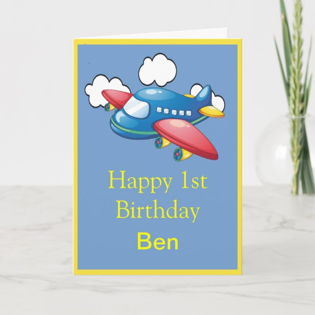Carte Avion 1er anniversaire (Devant)