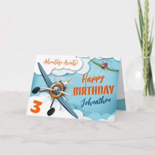 Carte Avion Avion Pilote Garçon Anniversaire