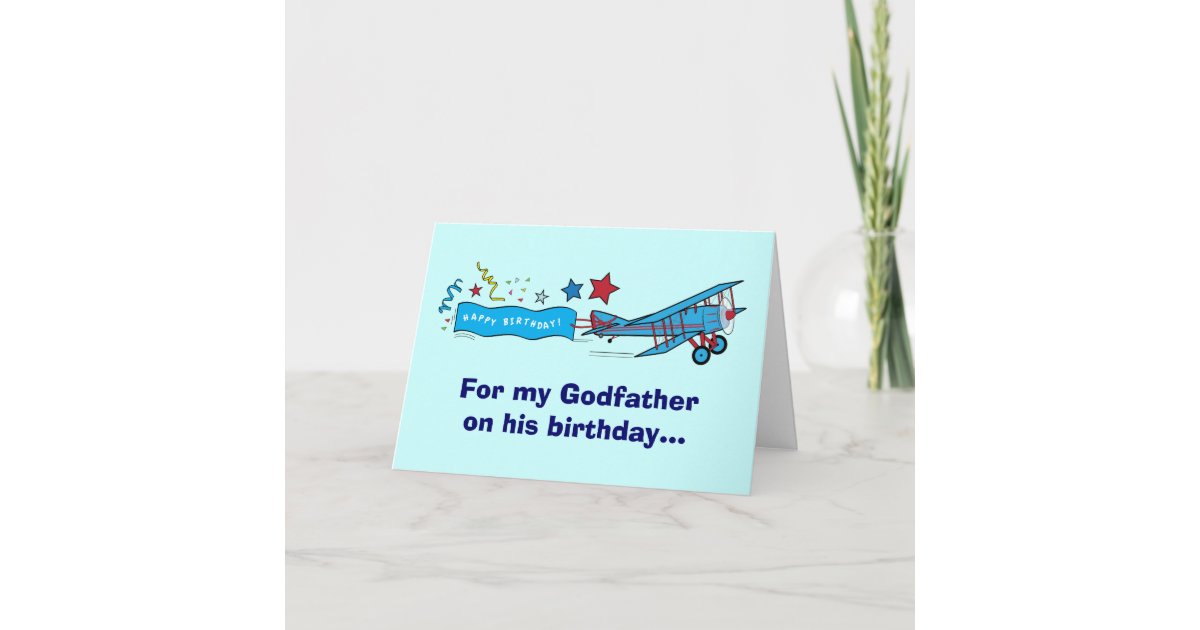 Carte Avion De Parrain De Joyeux Anniversaire Zazzle Ca