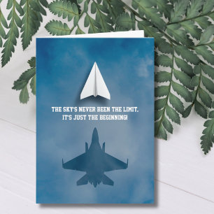 Carte Avion en papier amusant et avion de chasse, Annive