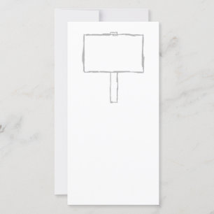 Carte Avis de poste de signal. Gris et blanc.