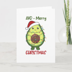 Carte Avocado illuminations de Noël Drôle Avocados