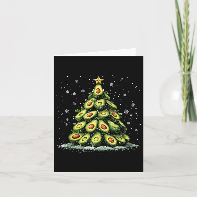 Carte Avocado Noël Arbre Xmas Végétal Pour Hommes Femmes (Devant)