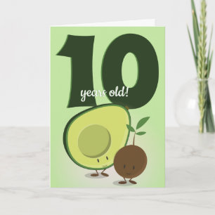 Carte Avocado souriant et caricature Pit alimentaire Ann