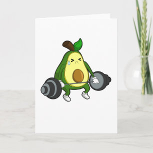 Carte Avocat à la forme avec haltère