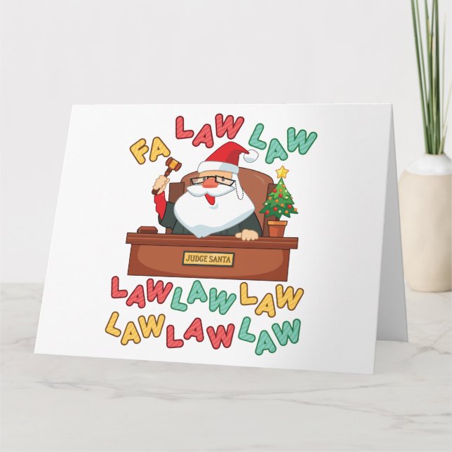 Carte Avocat en Droit Fa Christmas Père Noël Juge (Devant)