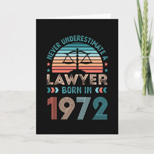 Carte Avocat né 1972 50e Anniversaire Droit Procureur